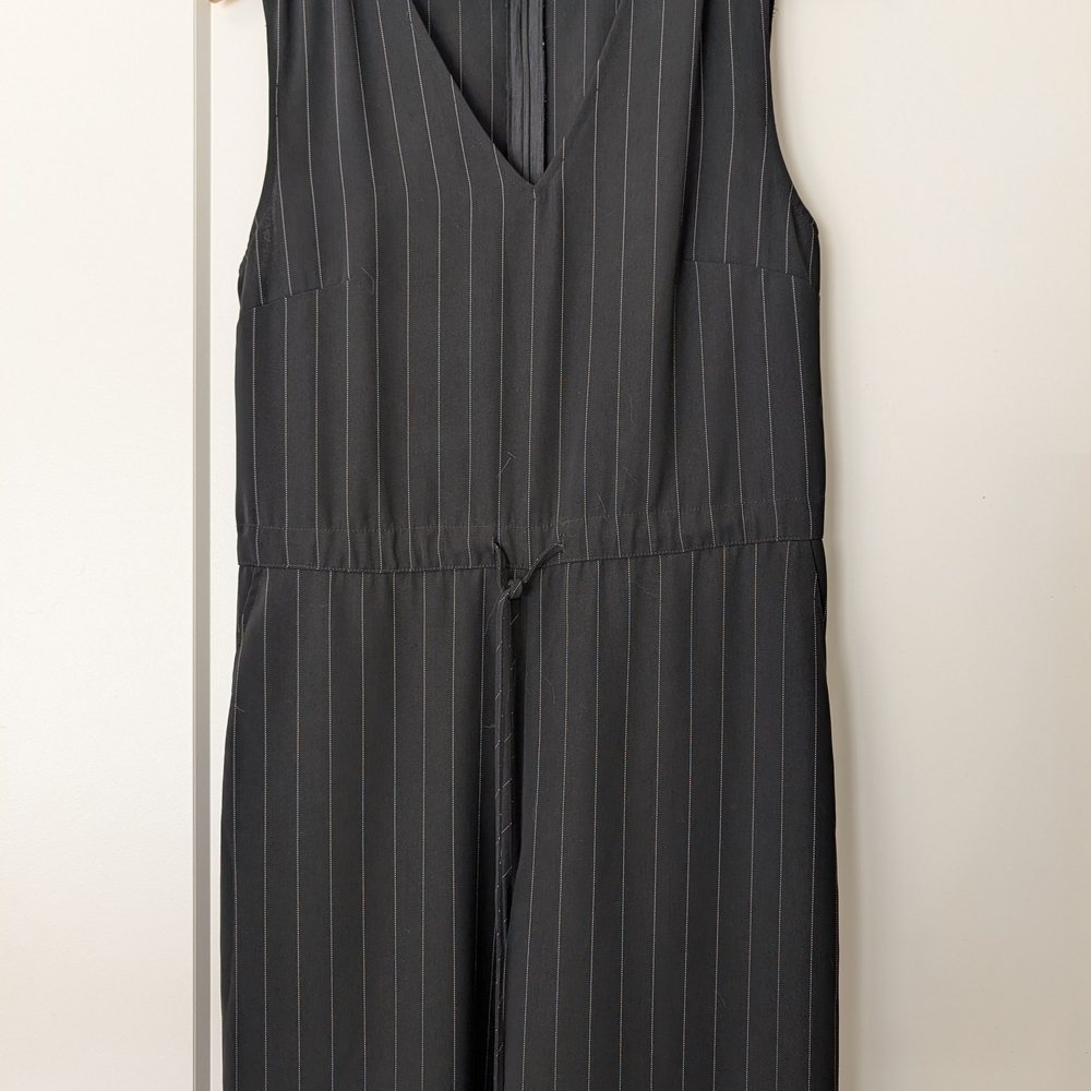 Elegant Black Pinstripe Jumpsuit